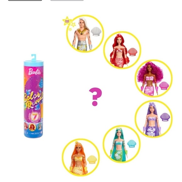 ✨✨Barbie Color Reveal Mermaid Doll With 7 Surprises, Rainbow Mermaid Serie… - Picture 7 of 8